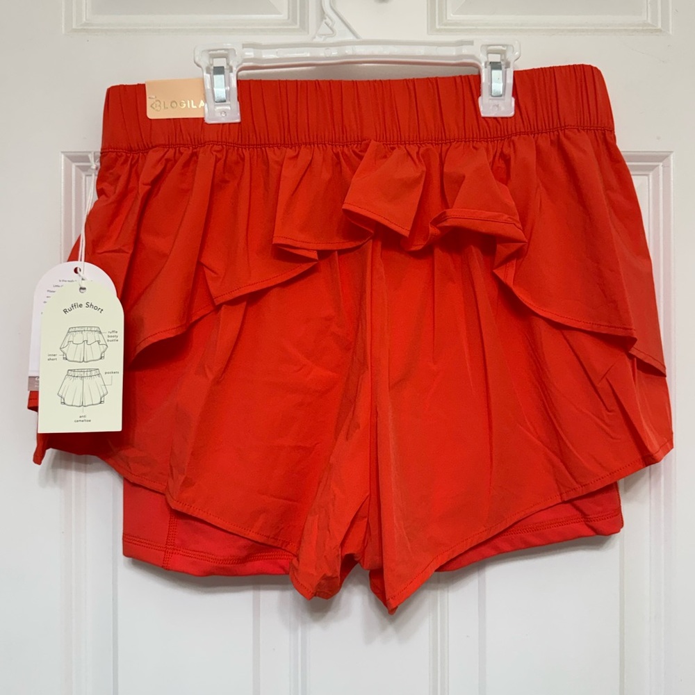Blogilates Ruffle Short -Spicy Orange - Picture 2 of 6